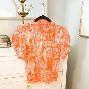 MAEVE ANTHROPOLOGIE PINK AND ORANGE PATTERNED SWEATER